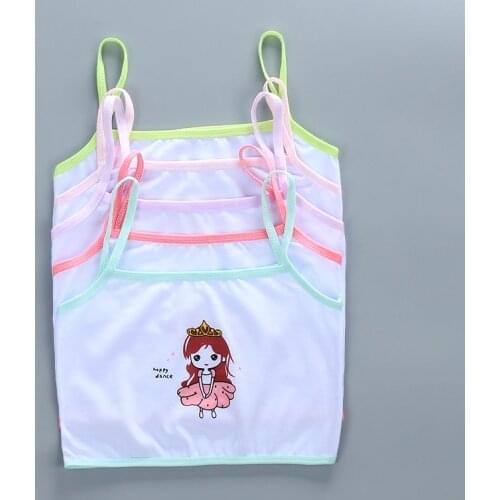 Single Layer Cotton Vest Young Girl Sport Tops Training Kids teens Soft Bra for 8-18 Years Old Student Girls Underwear Bras