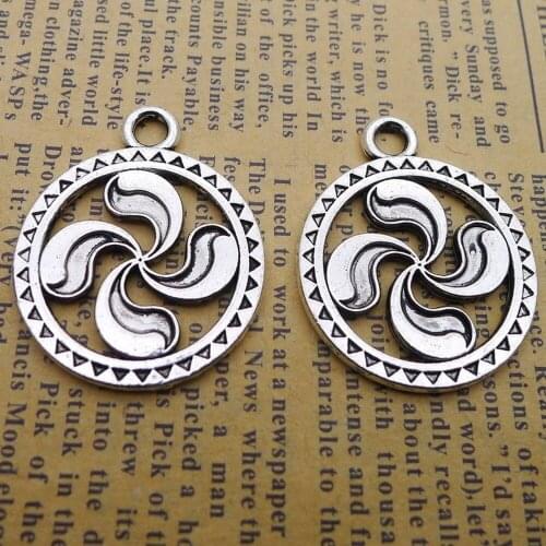 50pcs Windmill Charms 26mm x 32mm DIY Jewelry Making Pendant antique silver color