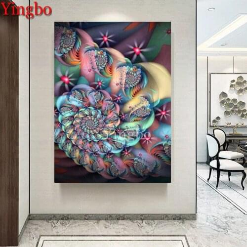 Full square round 5D DIY diamond embroidery abstract flower art 3D diamond painting cross stitch mosaic decoration gift hot sale