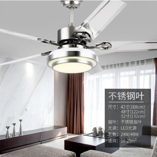 Stainless steel ceiling fan lightmodern electric fan ceiling lightLED remote control ceiling fan light