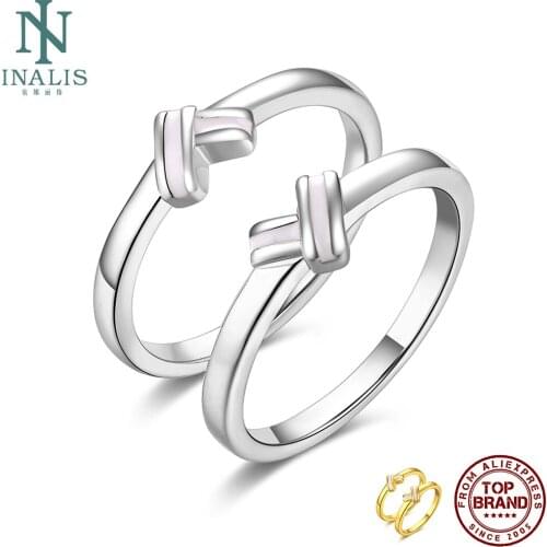INALIS Simple Fashion Rings For Women Romantic Double Circle Heart Shape Ring Two Colors Choose Hand Made Jewelry Wedding Gifts