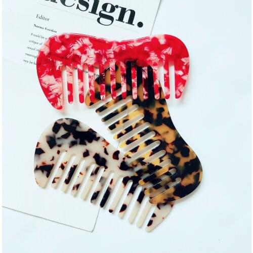 Fashion Acetic Acid Comb Anti-static Colorful Hairdressing Comb Hair Brush For Women Girls Hair Styling Tool