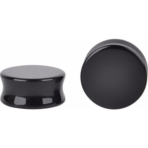 1Pair Sale Black Blood Stone Double Saddle Ear Pluts Flesh Tunnel Ear Plug Stretcher Expander Ear Piercings 5-25mm Can Choose