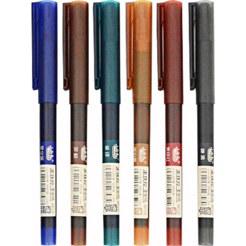 Retro Gel Pen Little White Dot RP16 Colour Ink Pens Marker Writing Stationery Fashion Style School Office Supplies Gift