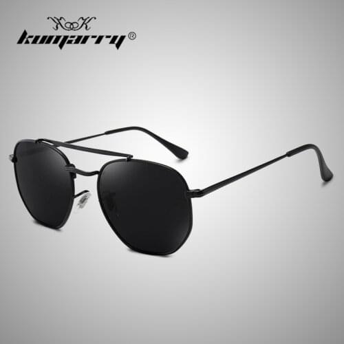 KUMARRY Vintage Polygon Polarized Sunglasses Men Luxury Brand Designer TAC Drivers Sun Glasses Male Female oculos UV400 KTM004
