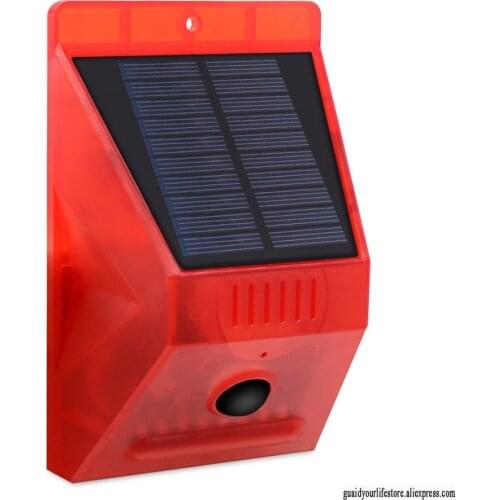 Solar alarm light remote control alarm human body induction infrared sound and light alarm light