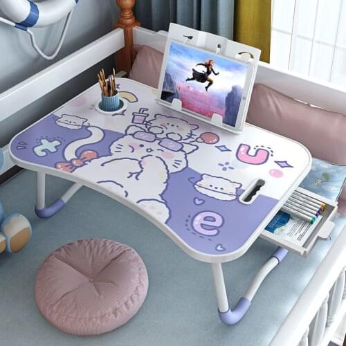 Bed laptop desk bedroom sitting student dormitory study desk simple foldable lazy small table kids desk table children desk