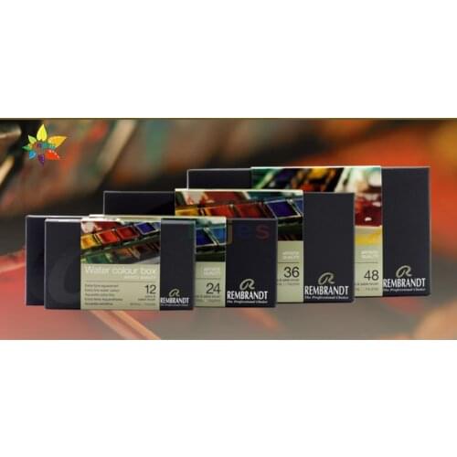 Talens REMBRANDT series Watercolor pigment 12/24/36/48 color solid half block watercolor artist painting portable art supplies