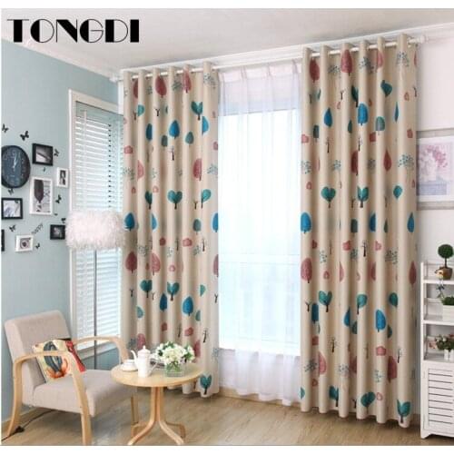 TONGDI Children Blackout Curtains Cartoon Tree Forest Printing High-grade Decoration For Home Window Parlou Bedroom LivingRoom