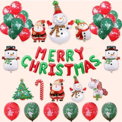 Hot 1pcs Aluminum Foil Christmas Balloon Santa Claus Snowman Christmas Tree Balloon Room Decoration Party Supplies