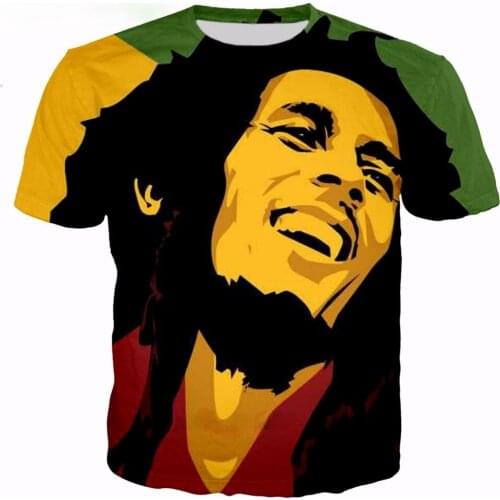 2021 Summer Fashion New Hip Hop T-shirts Reggae Originator Bob Marley 3d Print Men Women Casual O-Neck T Shirt
