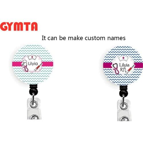 3PCS Customized Names Retractable ID Badge Reel With Metal Clip
