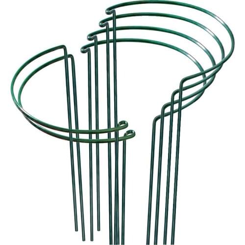 6 Pack Plant Support Stakes Ring Cage Metal Garden Plant Stake Plant Support Ring for Peony Tomato Vegetable Rose Flowers Vine