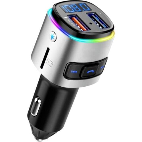 Car Mp3 Fm Transmitter Car Mp3 Car Mp3 Player Bluetooth Hands-free Colorful Atmosphere Light BC41
