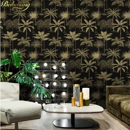 Beibehang Southeast Asia Tropical Rain Banana Leaf Palm Leaf Wallpaper Nordic Living Room Bedroom Background Wall Paper