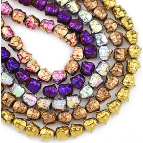 8MM 20pcs Natural Stone Blue,Gold,Purple Maitreya Buddha Hematite Beads Loose Beads For Jewelry Making Diy Bracelets Accessories
