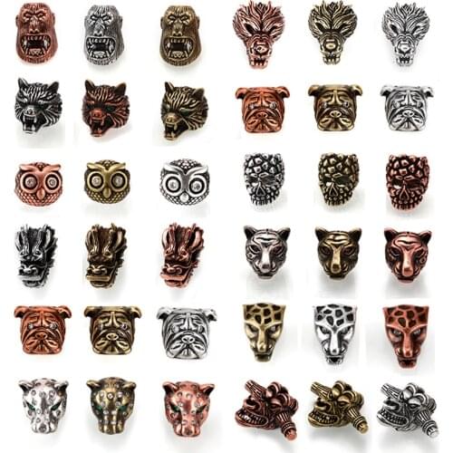 Animal beads Micro Pave CZ Bead Clear Cubic Zirconia Antique Copper beads for making jewelry diy Bracelet necklace paracord Bead
