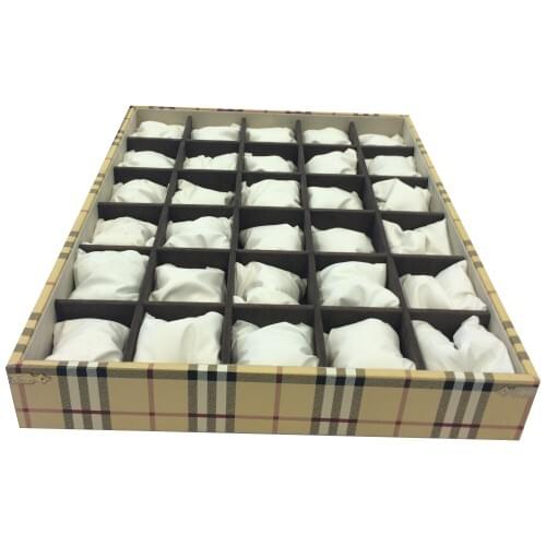 Standmarket 30 Eye Plated Plaid Pattern Watch And Jewelry Table