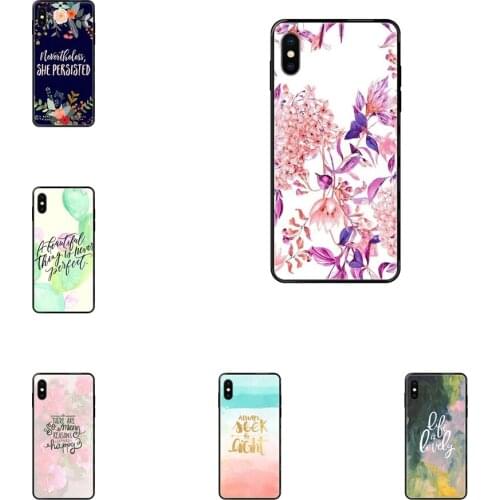 Girls Black Soft TPU New Style Unique Watercolor Inspirational Quotes For Xiaomi Redmi Note 4 5 5A 6 7 8 8T 9 9S Pro Max