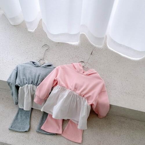 Childrens 2021 spring childrens Korean new childrens splicing Dress Set baby girl clothes