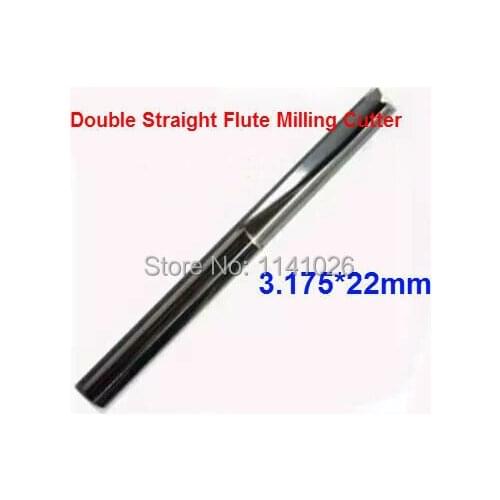 5pcs 3.175*22mm Two Straight Flutes Milling Tools, CNC Carving Tools, Cutting Tool Bits, Cutters on Wood Engraving Machine