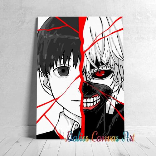 Canvas Anime kaneki ken Pictures Home Manga Decoration Paintings Poster HD Prints Wall Art Modular Living Room Framed