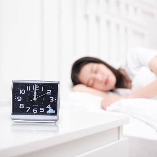 Square Alarm Clock Snooze Silent Sweeping Wake Up Morning Table Watch Battery Powered For Child Kids Gift Home Decor