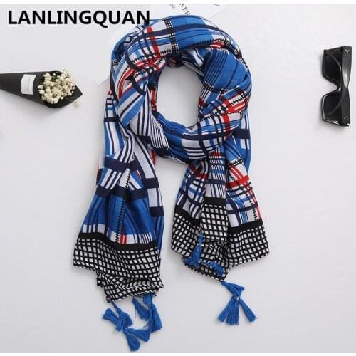Lanlingquan Women's Plaid Scarves