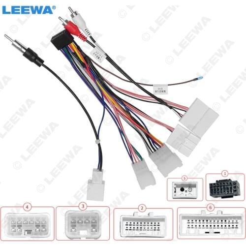 LEEWA Car 16pin Audio Wiring Harness For Toyota All Series Aftermarket Stereo Installation AUX Wire Adapter #CA6835