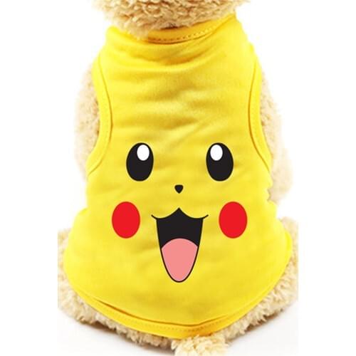Marksreyon Cat Dog Dresses Line Character Cute Walking Clothes-Yellow-S