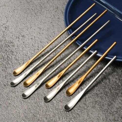 Stainless Steel Long Handle Cute Coffee Tea Sugar Drink Gold Bar Stir Stirring Spoon Sticks Kawaii For Cup Bartending