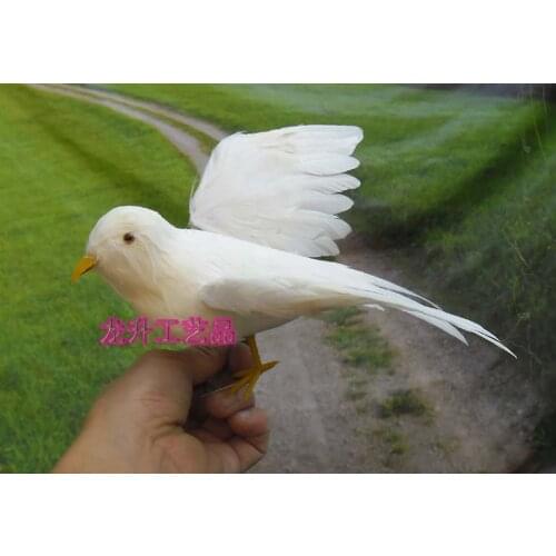 New cute simulation white Bird toy plastic & furs wings bird gift about 16cm 2176