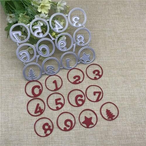 New Design Craft Metal Cutting Die cut dies 0-9 number tree star in circle scrapbooking Album Paper Card Craft Embossing die cut
