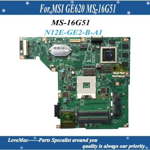 High quality original for MSI GE650 CX650 Laptop Motherboard MS-16G51 MS-16G5 VER 1.0 mainboard N12E-GE2-B-A1 100% tested