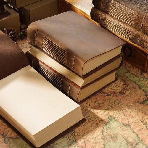 Fromthenon Vintage Handmade Journal Notebook Original Sketchbook Organizer Retro Leather Notepad Kraft Paper Creative Stationery