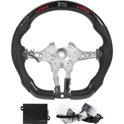 Carbon Fiber LED Shift Lights Display Steering Wheel Perforated Leather Fit for F20 F22 F30 F32 M2 M3 M4 2014- Car style