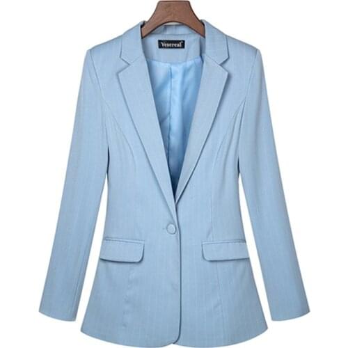 Fashion Womens Blazer Plus size 6XL 7XL Long Sleeve Blazers One Button Coat Slim Office Business Lady Suit Jacket Casual Tops