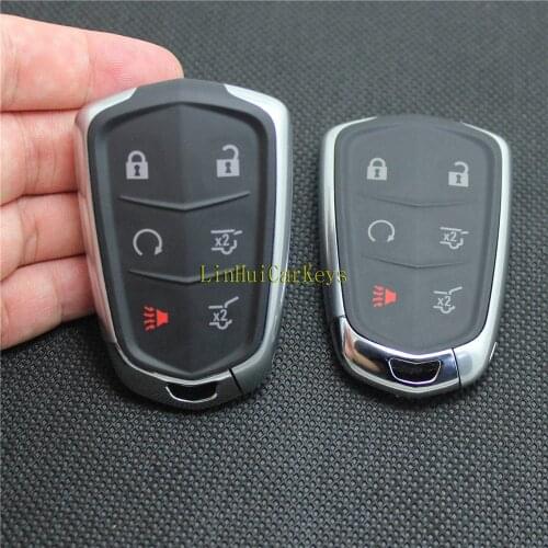 PINECONE Key Case for CADILLAC ATS XTS SRX CT6 XT5 ATSL Remote Key 6 Buttons Remote Blank Key Shell 1 PC With Uncut Blade