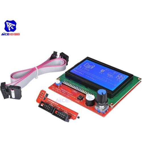 Diymore 12864 LCD Graphic Smart Display Controller Board with Adapter Cable for 3D Printer Ramps 1.4 RepRap Mendel Prusa Arduino
