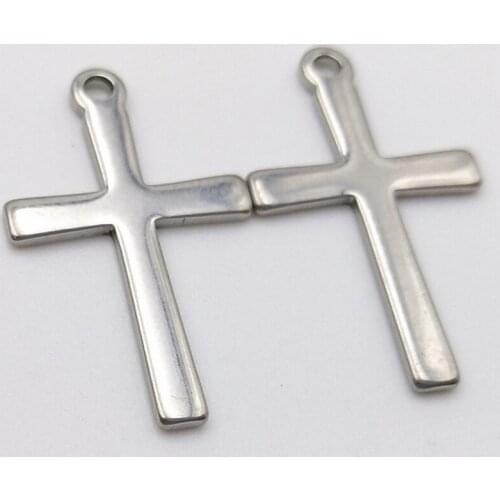 20pcs/lot 12*20mm Stainless Steel Crosses Charms Fit Necklace Floating Charms Handmade Pendant DIY Jewelry Making Z806