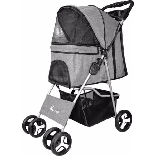 Four Seasons Universal Pet Stroller Cat Car Scooter Small Folding Out Dog Trailer Breathable Dog Walking Teddy Dog Stroller