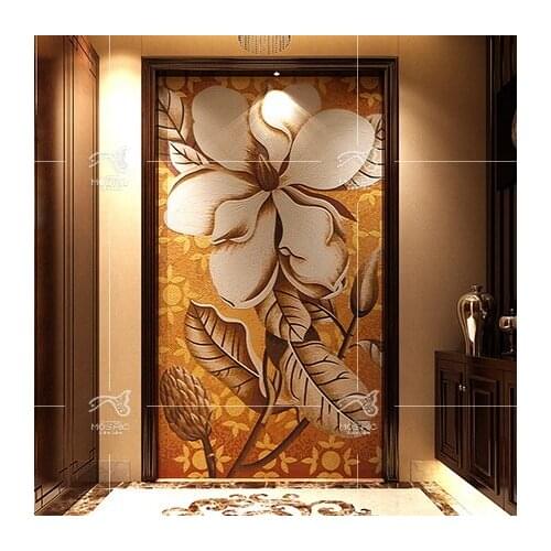 Hand cut flower art glass mosaic patterns D2006