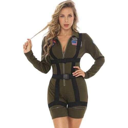 Women nightclub DS lead dance sexy camouflage uniform temptation police costume stage costume spy costume Jumpsuits