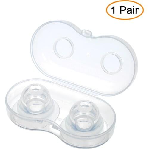 1 Pair Infant Baby Milk Feeding Nipple Pullers or Everters with Travel Case Silicone BPA-free Nipple Corrector Suckers