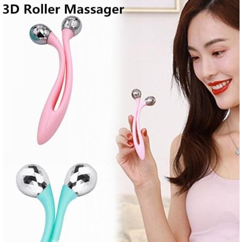 2Colors 3D Roller Massager Abdomen Neck Buttocks Facial Massage 360 Rotate Face Lift Roller Tightening Skin Care Tools Slimming