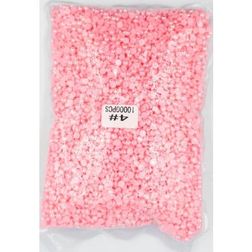 2mm,4mm,5mm,6mm,8mm,10mm,12mm Jelly Pink AB Flat back ABS round Half Pearl beads, imitation plastic half pearl beads