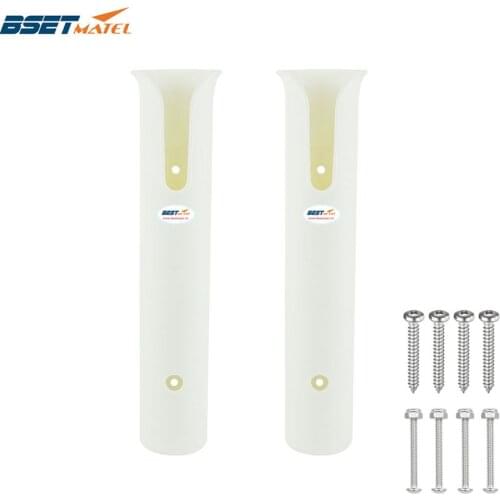 2X white ABS Plastic Fishing Rod Rack Holder Lightweight Spinning Accessories Durable Pole Tube Mount Bracket Socket Rack