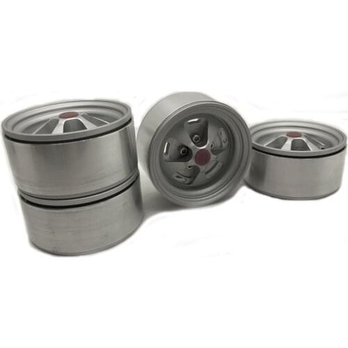 4pcs 1.9 Beadlock Wheel Rim for Axial SCX10 II 90046 1/10 RC Crawler Car For Traxxas TRX4 D90 RC Car Part Matte Silver Wheel Rim