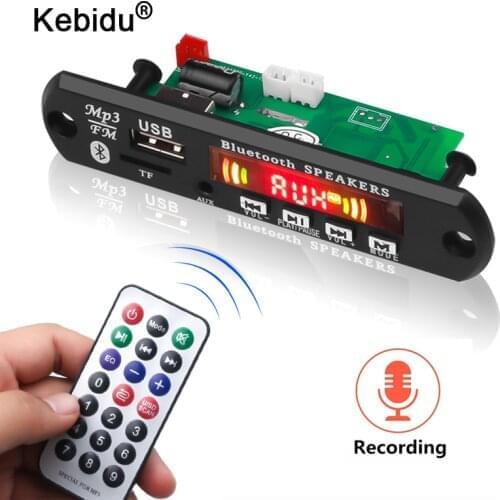 5-12V USB FM Aux Radio MP3 Player Integrated Car USB Bluetooth5.0 Hands-free MP3 Decoder Board Module Remote Control Call Record