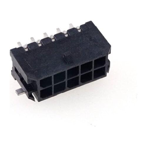 5pcs Micro-Fit 3.0 Right Angle Header 3.0 mm Pitch Dual Row 10 Pin Solder Tab Tin Glow-Wire Capable Cross 0430451009 SMT